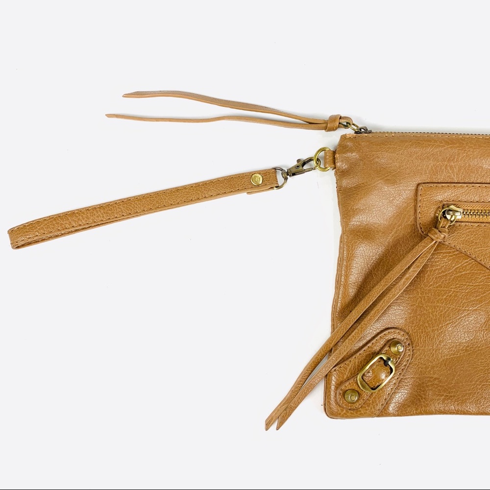 Clutch Wristlet Faux Leather Brown - Picture 2 of 8